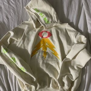 Aviator Nation Cream Hoodie with Neon Graphics and sweat pants